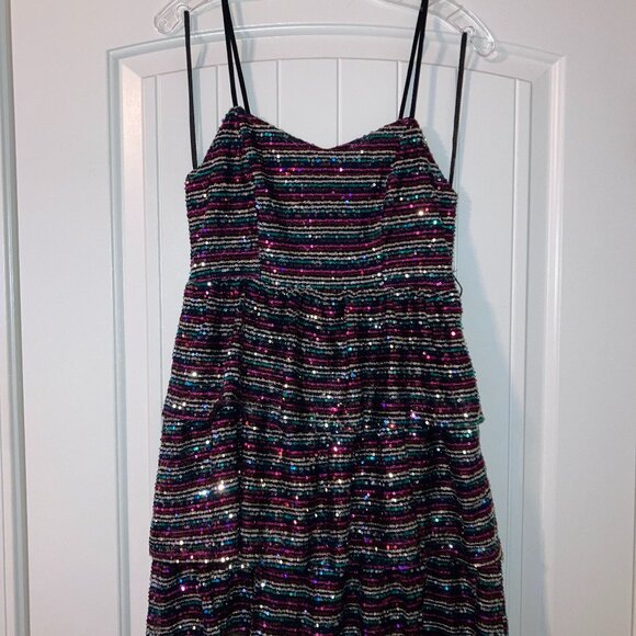 Modcloth Glistening Rainbows Sequin Mini Dress UK 8 / US 4 - Picture 4 of 8